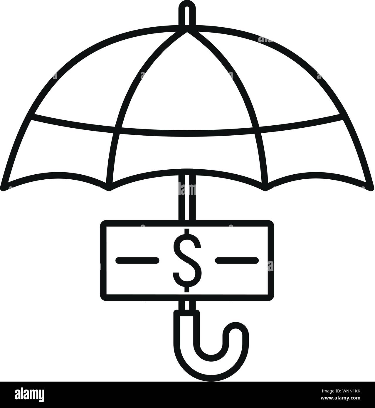 Geld cash Symbol schützen. Umrisse schützen Geld cash Vektor Symbol für Web Design auf weißem Hintergrund Stock Vektor