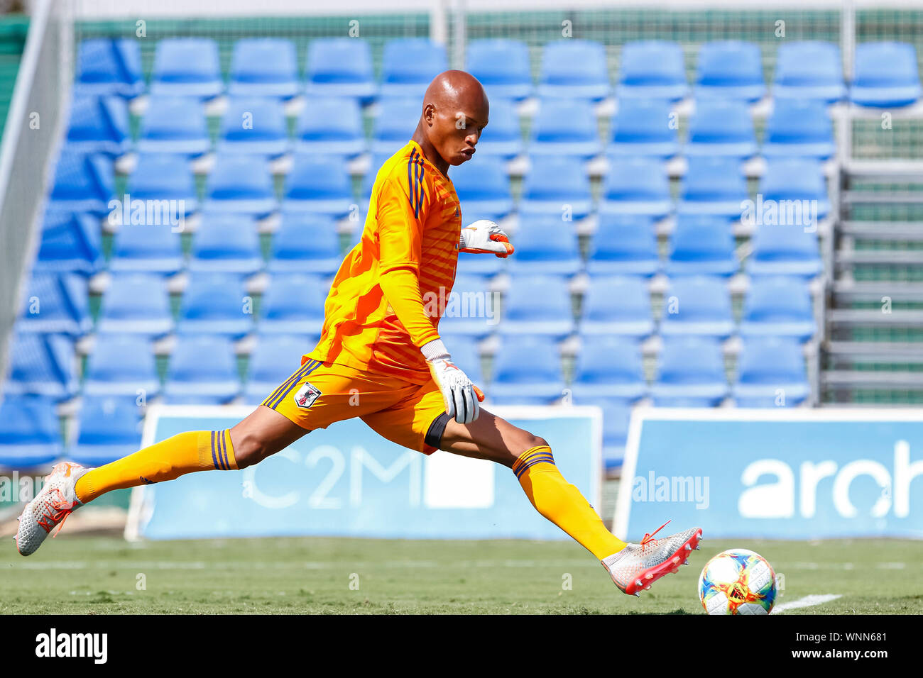 San Pedro del Pinatar, Spanien. 06. September 2019. Freundlich Fußballspiel zwischen Spanien Nationalmannschaft U19 vs Japan in der Pinatar Arena Center Stockfoto