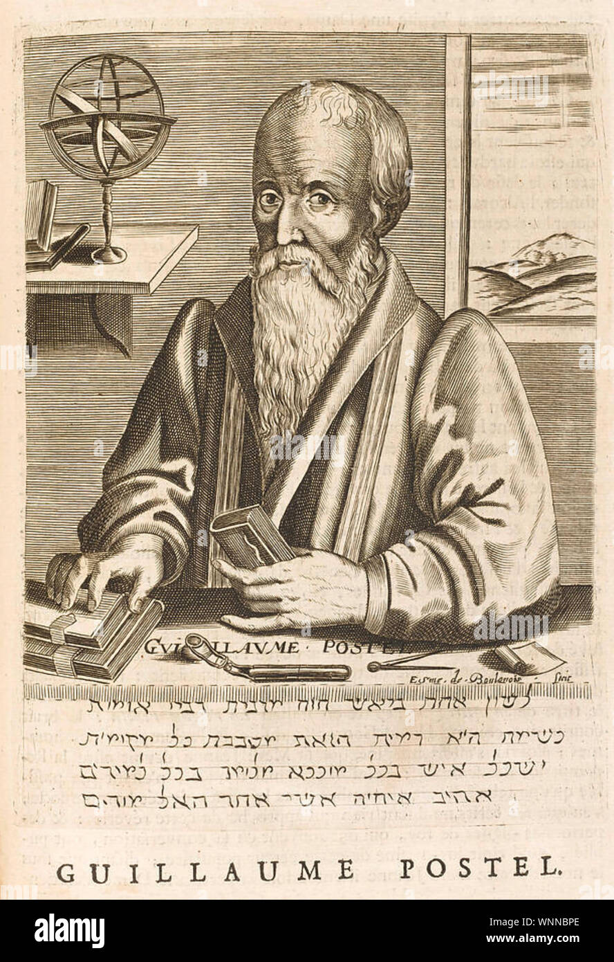 GUILLAUME POSTEL (1510-1581), französischer Linguist, Astronom und Diplomat Stockfoto