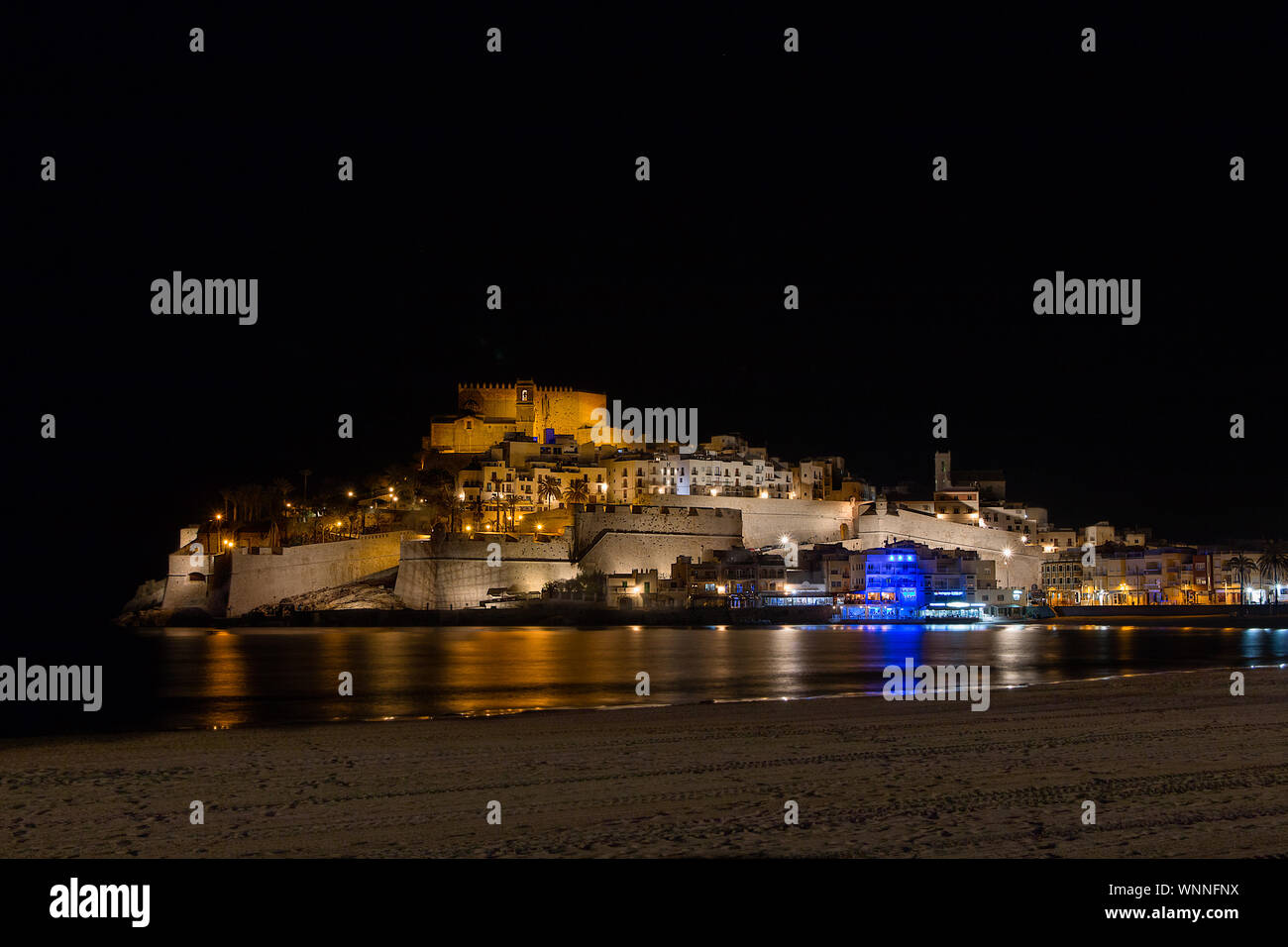 Peniscola Burg, schönes Hotel in Castellon, Spanien Stockfoto