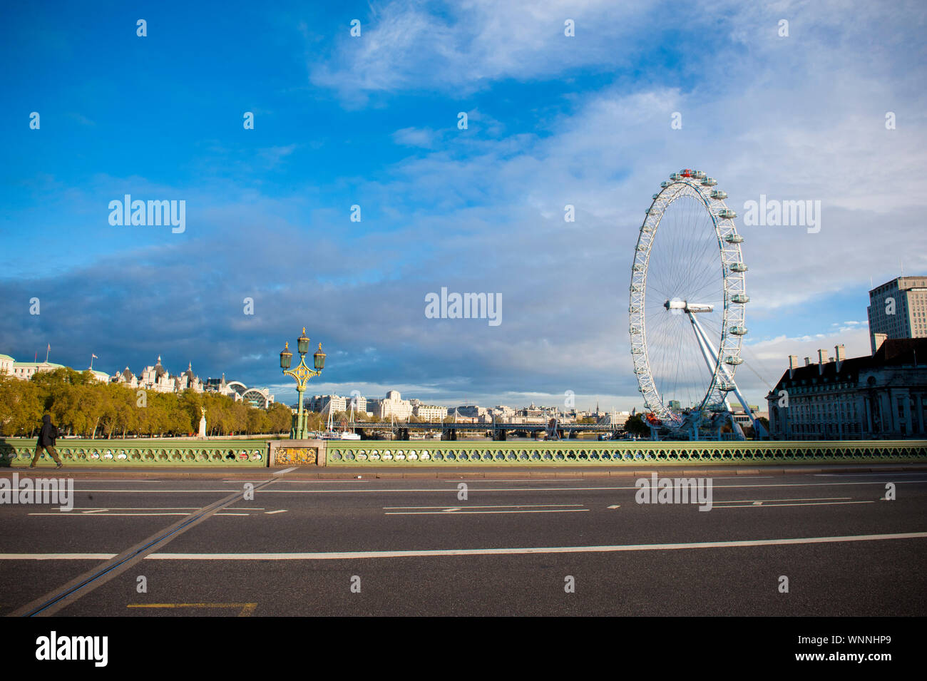 West Minster Bridge und London Eye, London, Vereinigtes Königreich Stockfoto