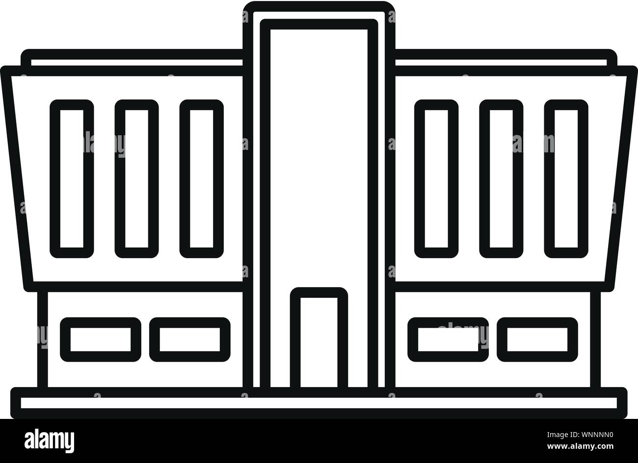 Mall Gebäude Symbol. Umrisse mall Gebäude vektor Symbol für Web Design auf weißem Hintergrund Stock Vektor