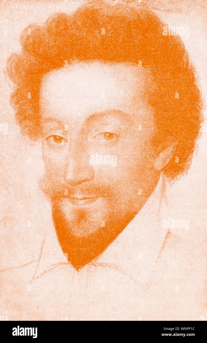 Die Beschriftung für diese Abbildung von König Heinrich IV. von Frankreich ist aus einer Zeichnung, die in der Nationalbibliothek in Paris untergebracht ist. Heinrich IV. wurde auch durch den Spitznamen Guter Heinrich oder Henry der Große bekannt. Er war ab 1572 König von Navarra und der König von Frankreich von 1589 bis 1610. Er war der erste König von Frankreich aus dem Haus Bourbon. Stockfoto