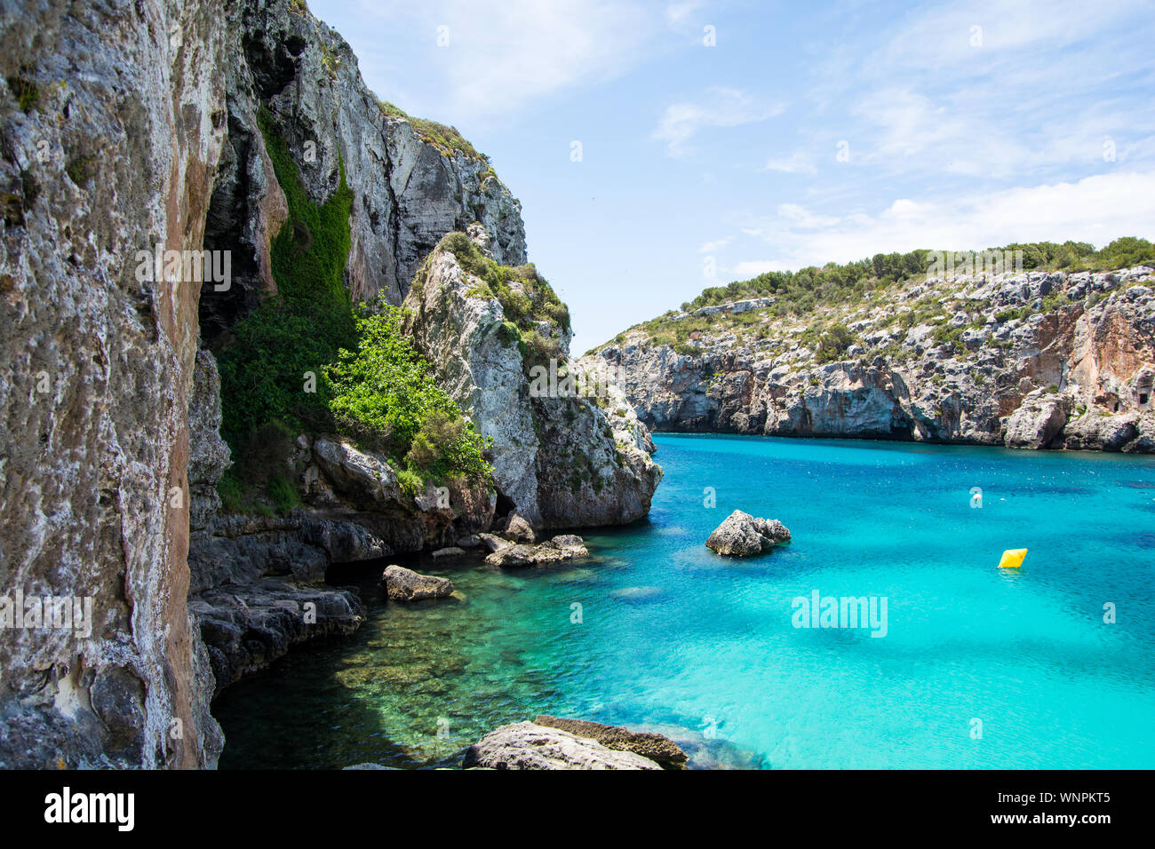 Die schöne Cales Coves auf der Insel Menorca Stockfoto