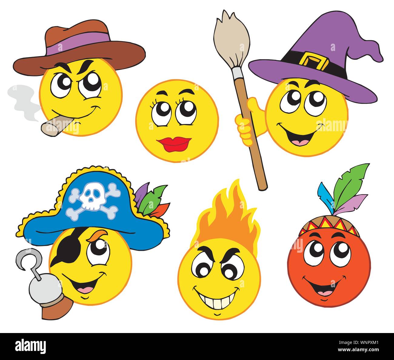 Verschiedene smileys 3 Stock Vektor