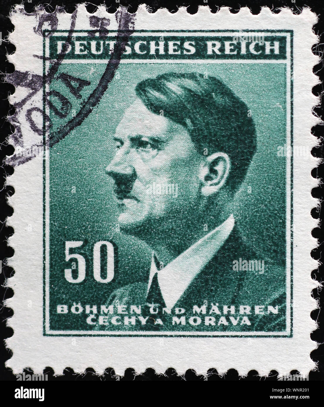 Adolf Hitler auf vintage Briefmarke Stockfoto
