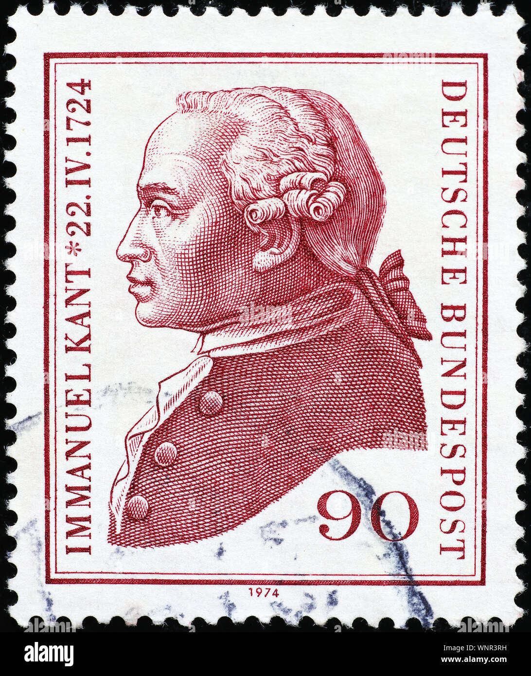 Immanuel Kant Portrait auf rumänische Briefmarke Stockfoto