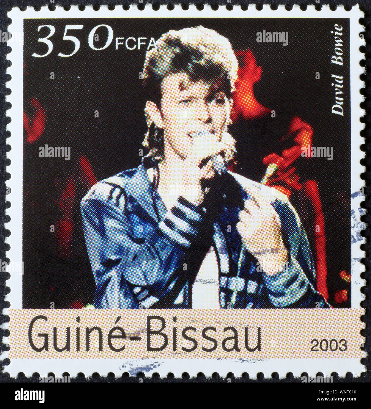David Bowie auf Briefmarke von Guinea-Bissau Stockfoto