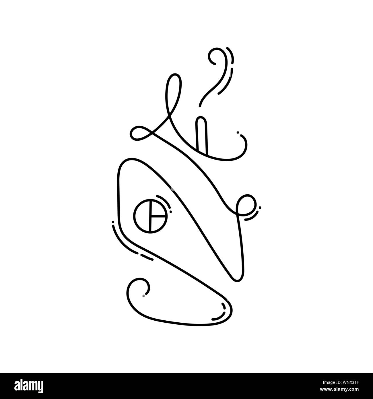 Vektor Haus Symbol und Logo Vorlage in schwarzer Farbe auf weißem Hintergrund. Doodle Stil. Design Print, Plakat, Symbol Einrichtung Stock Vektor