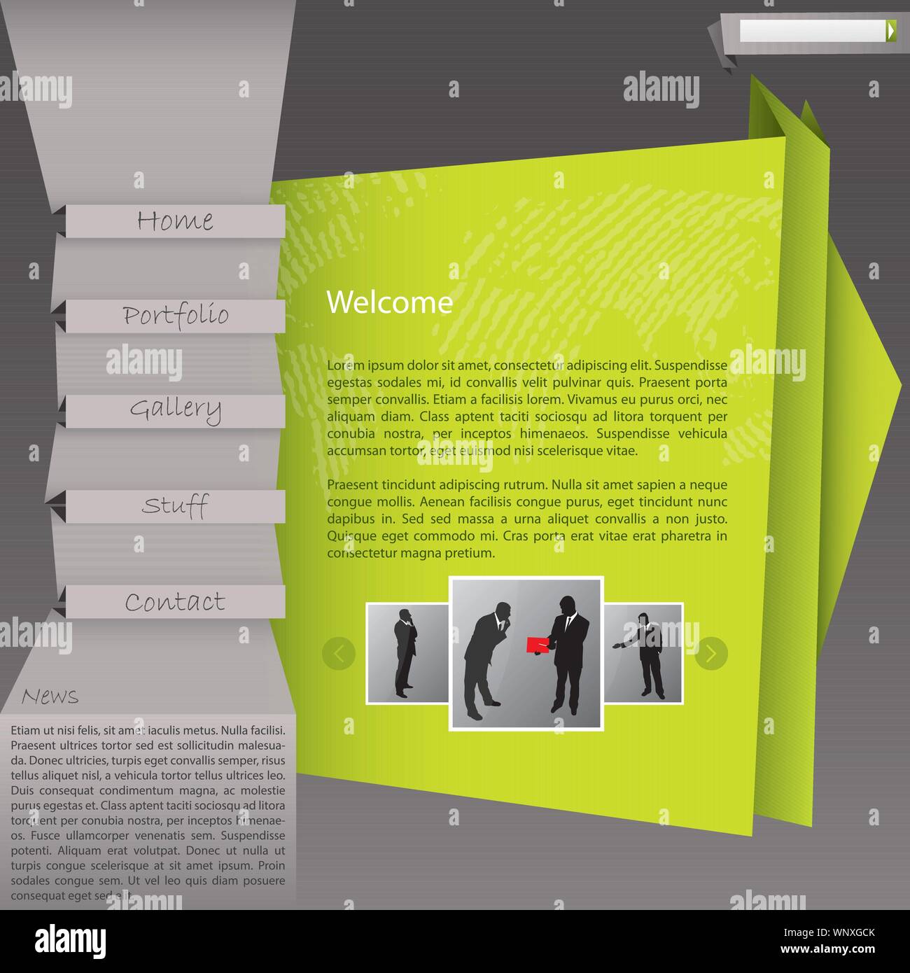 Origami Art website Template Design Stock Vektor