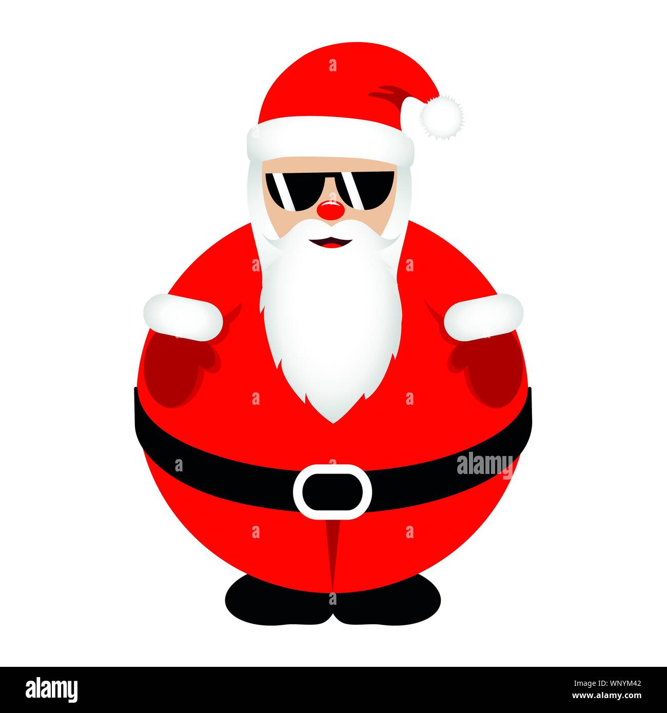 Fett abkühlen Santa Claus in roter Kleidung mit Sonnenbrille Vektor-illustration EPS 10. Stock Vektor