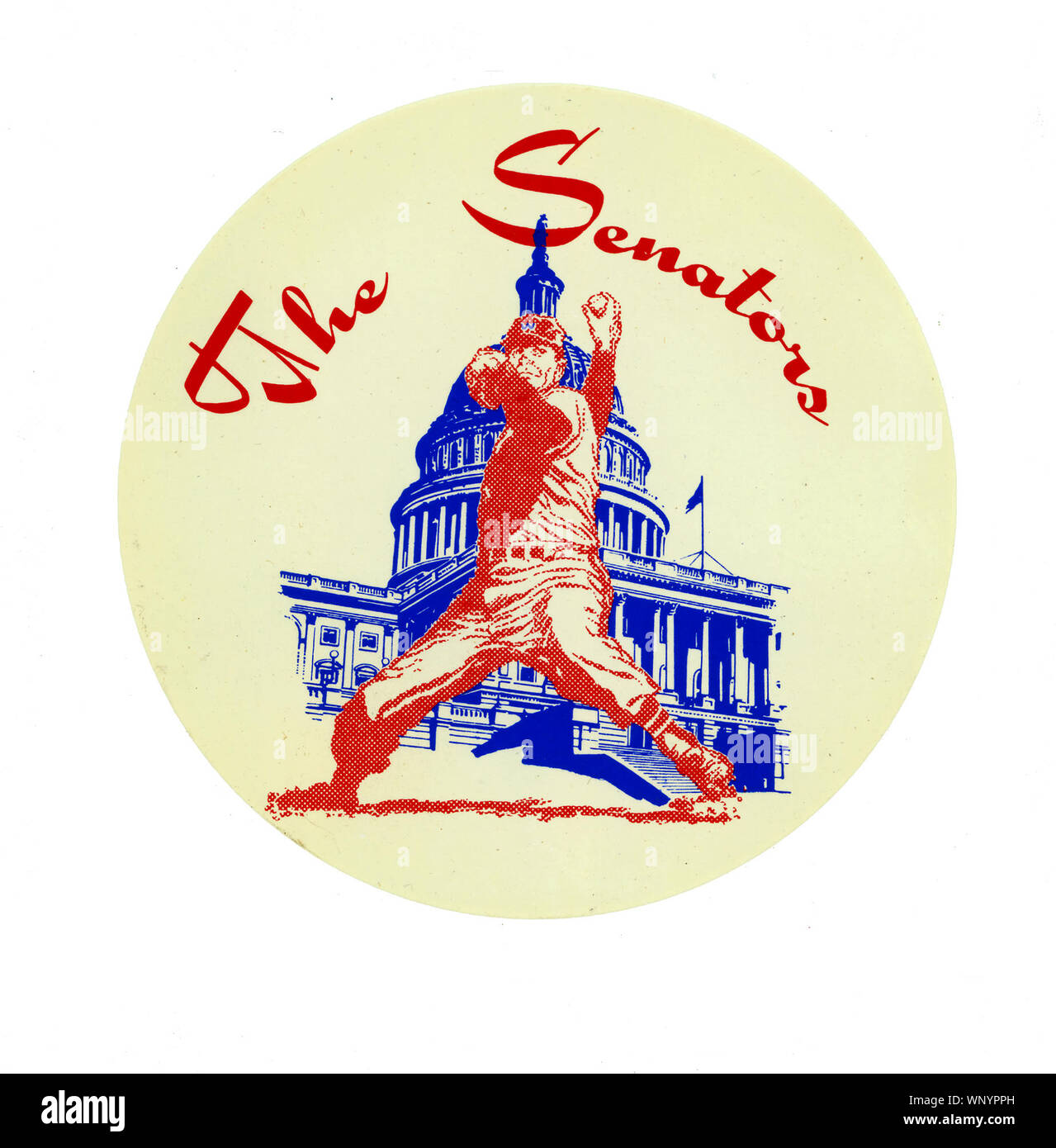 Vintage Washington Senatoren Team logo Aufkleber ca. 50er und 60er Jahren. Stockfoto