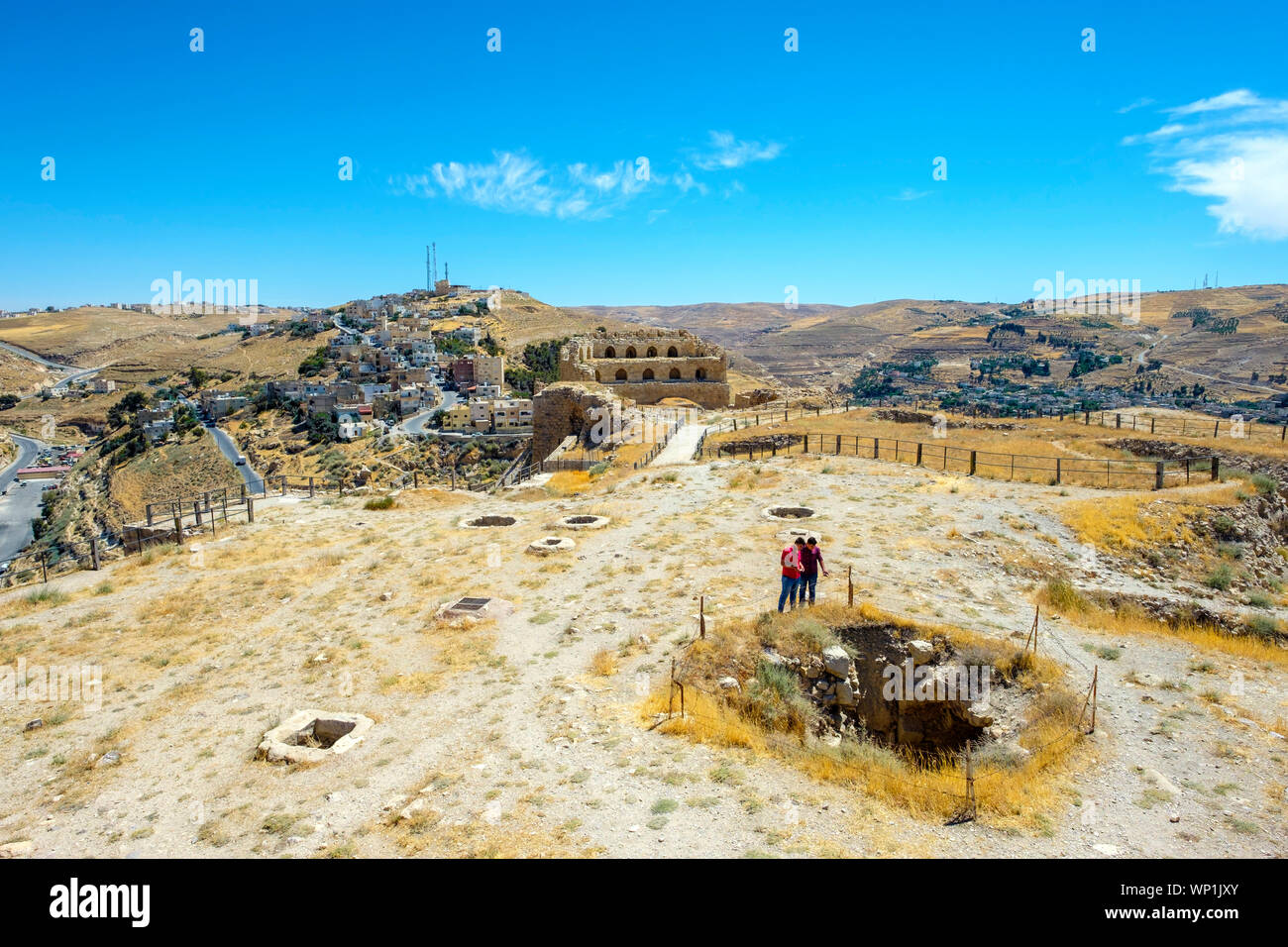 Jordanien, Karak Governatorat, Al-Karak. Kerak Castle, 12. Jahrhundert Crusader Castle, eine der größten Burgen der Kreuzritter in der Levante. Stockfoto