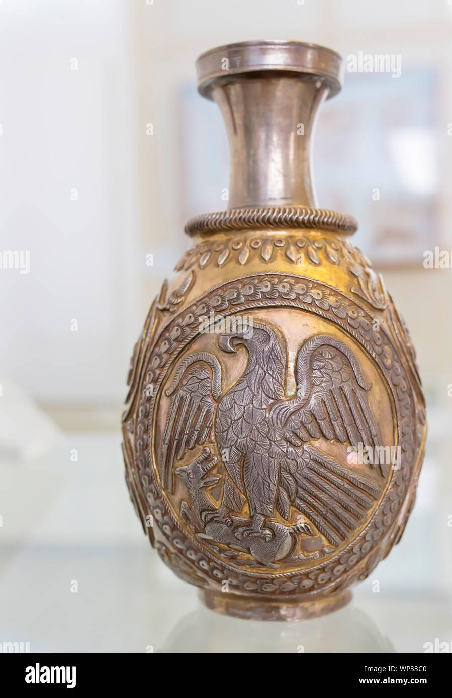 Sassanidischen silber Krug, Museum der alten Iran, National Museum der Iran, Teheran, Iran Stockfoto