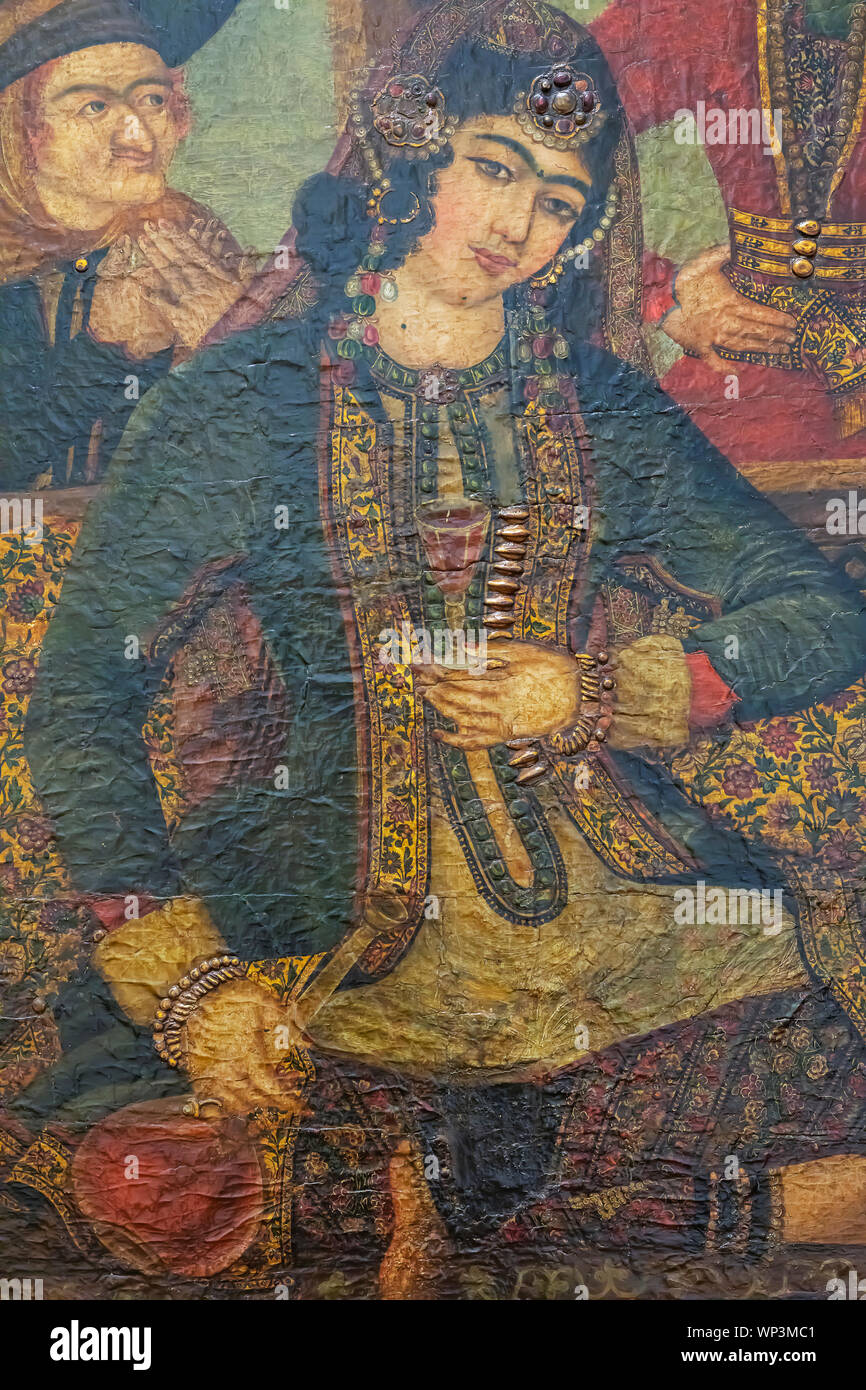 Dame des Hofes, Museum der Schönen Künste, saadabad Palastes, Teheran, Iran Stockfoto