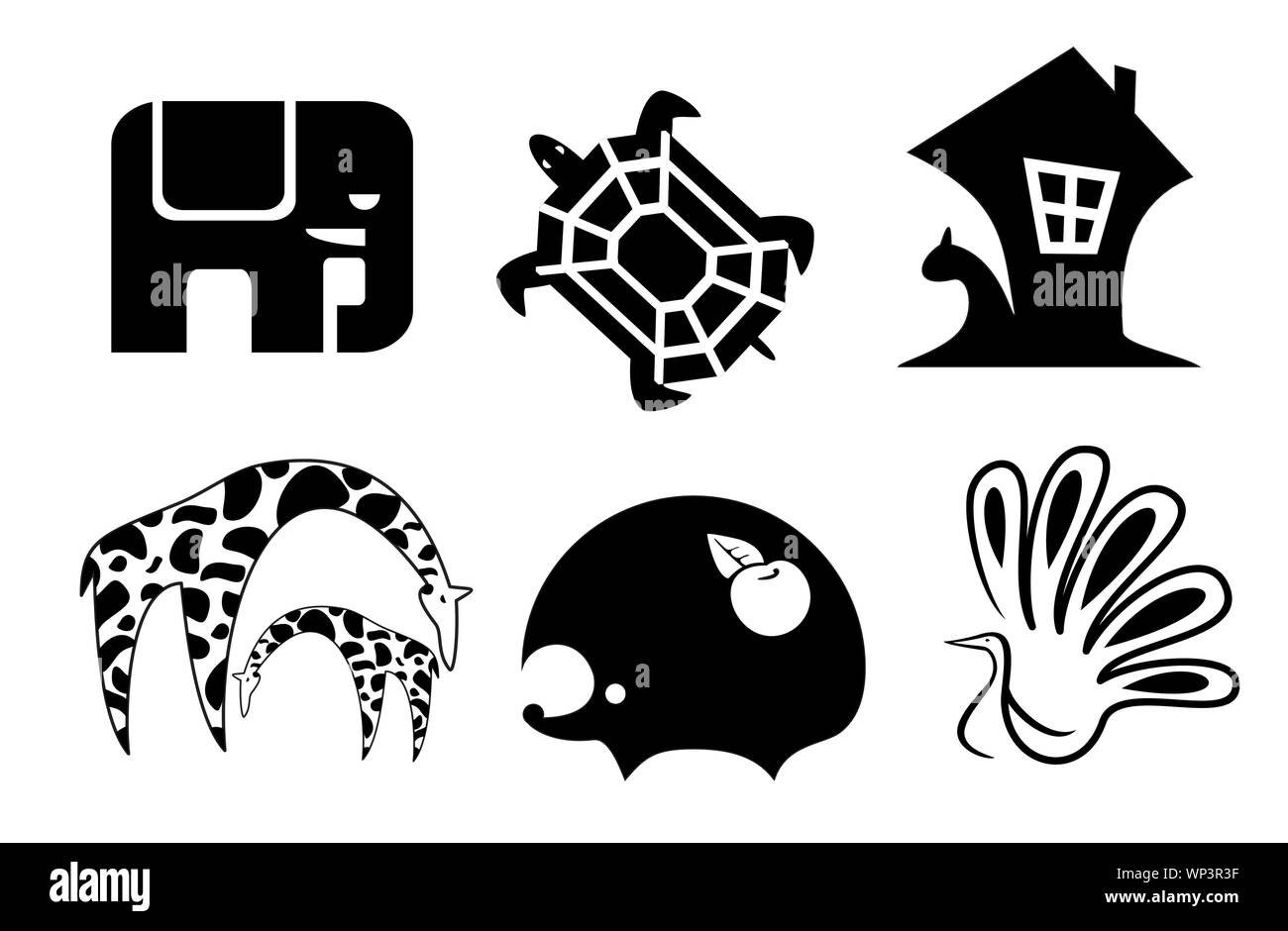 Satz von Tier-Symbole Stock Vektor