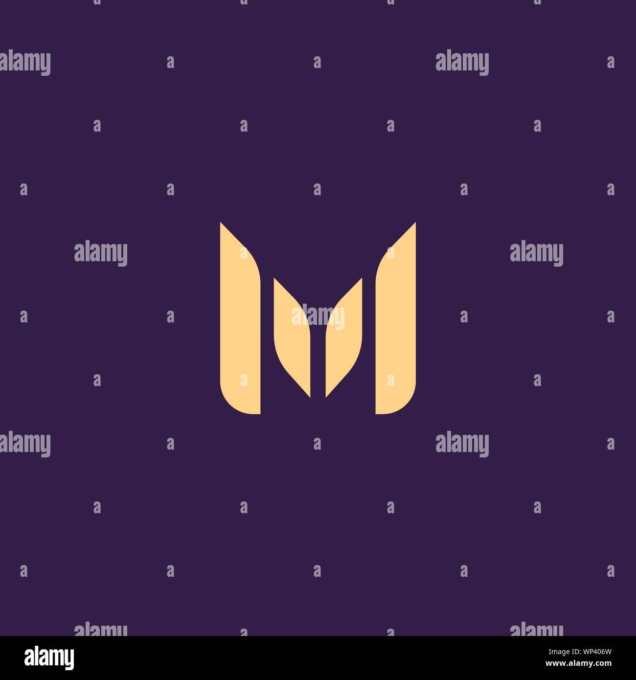 Kreative Innovative Initial Logo MM M. minimalen Luxus Monogramm. Professionelles Design. Premium Business Schriftbild. Alphabet Symbol. Stock Vektor