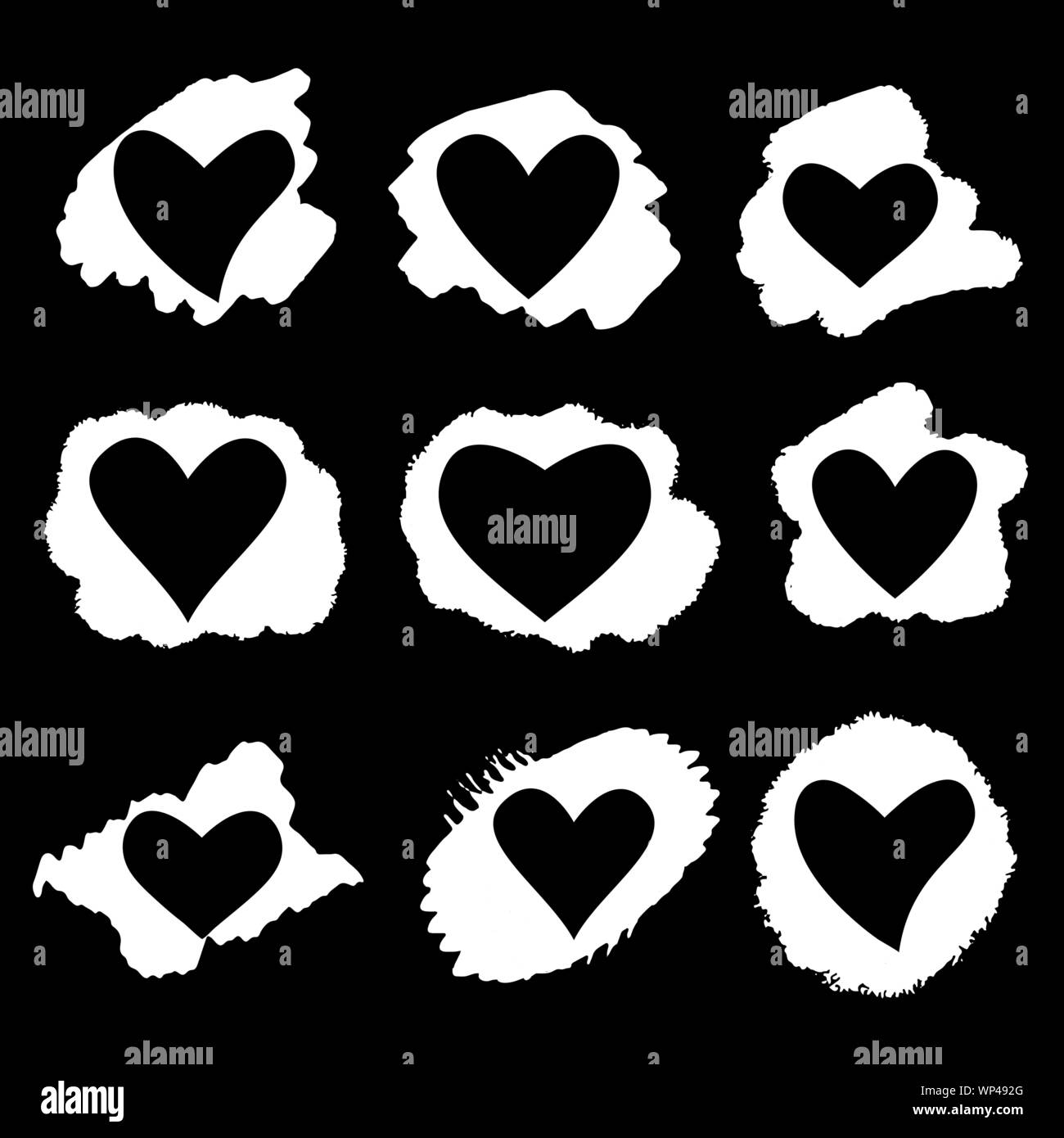 Aquarell Herzen zum Valentinstag, Hochzeitstag Vorlage Stock Vektor