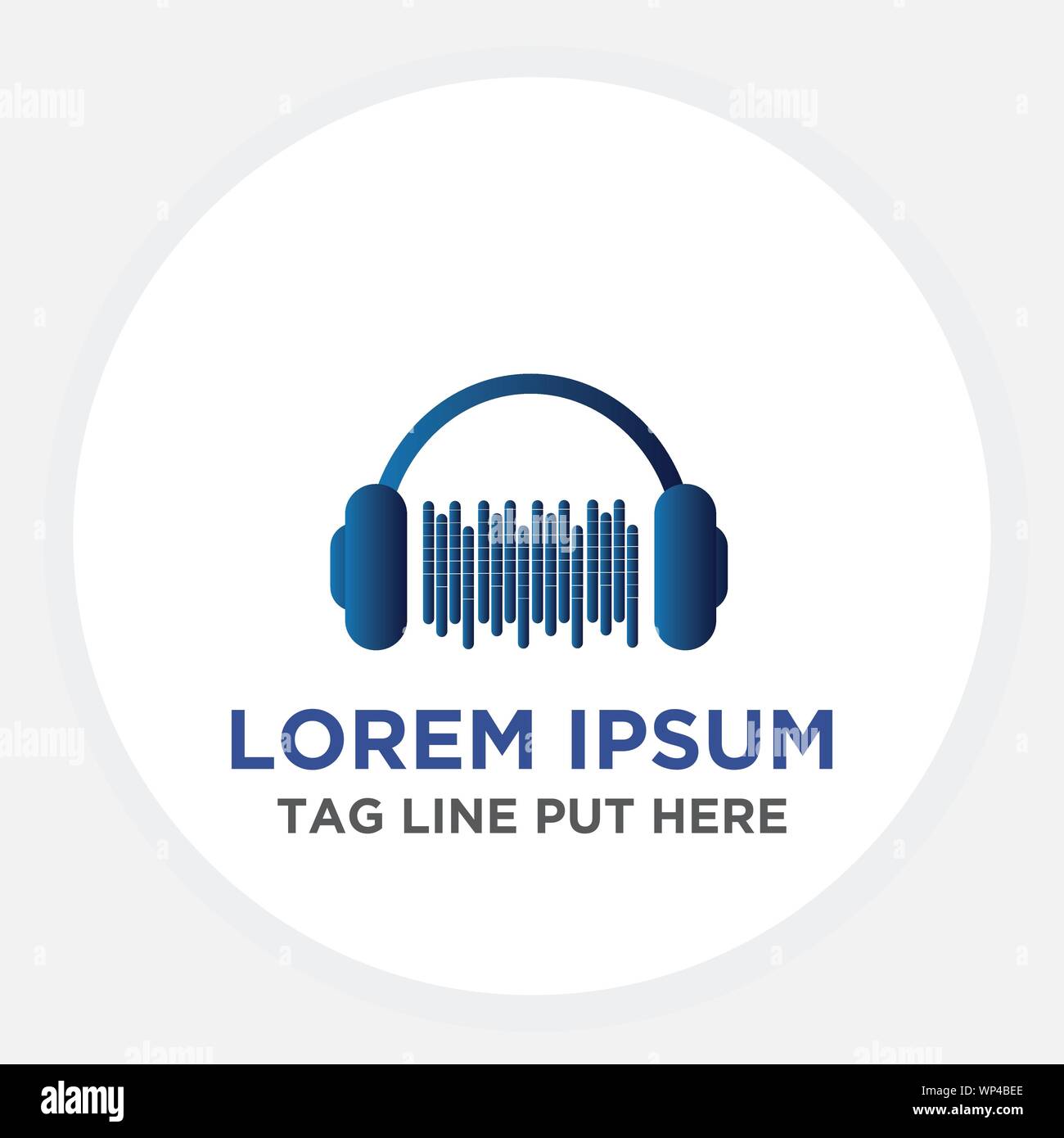 Kopfhörer Musik oder DJ Logo Design template-Vektor Stock Vektor