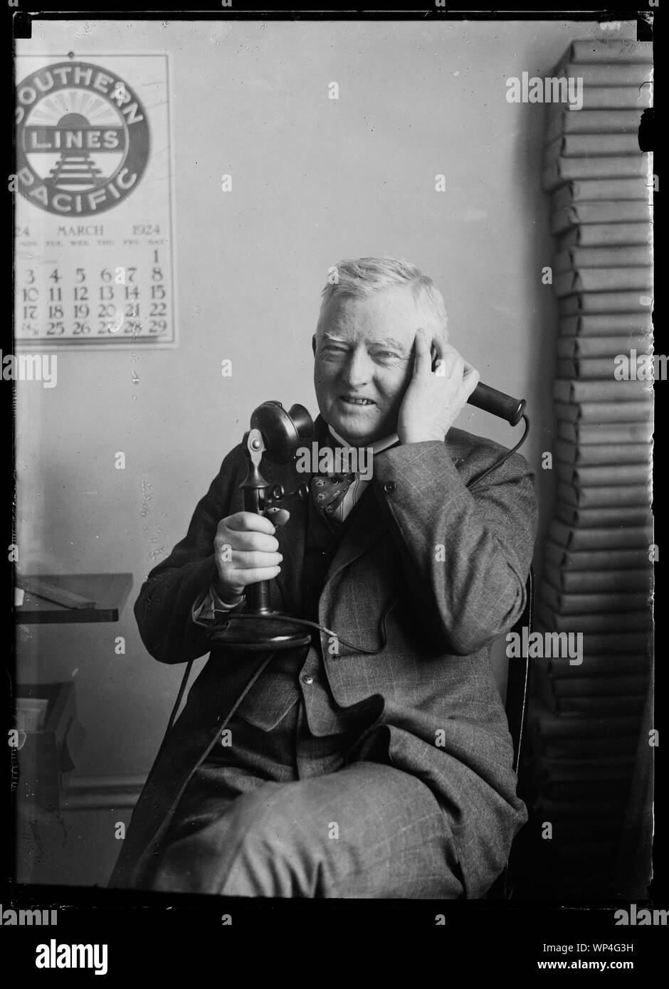 John Nance Garner mit Telefon Stockfoto