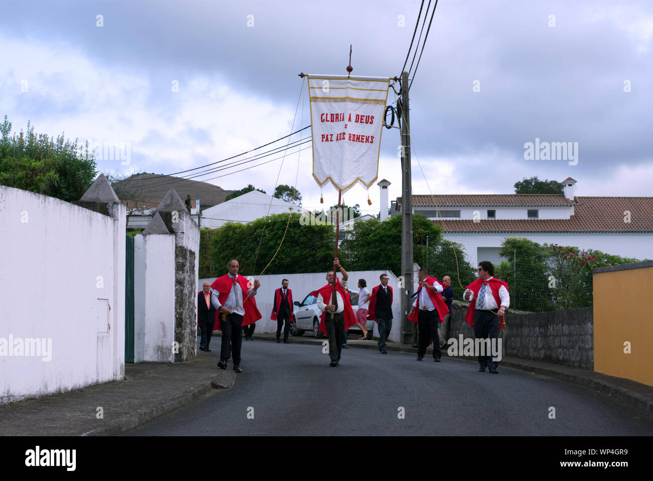 Katholische Prozession von St. Vincent Ferreira - Ponta Delgada, Azoren Stockfoto