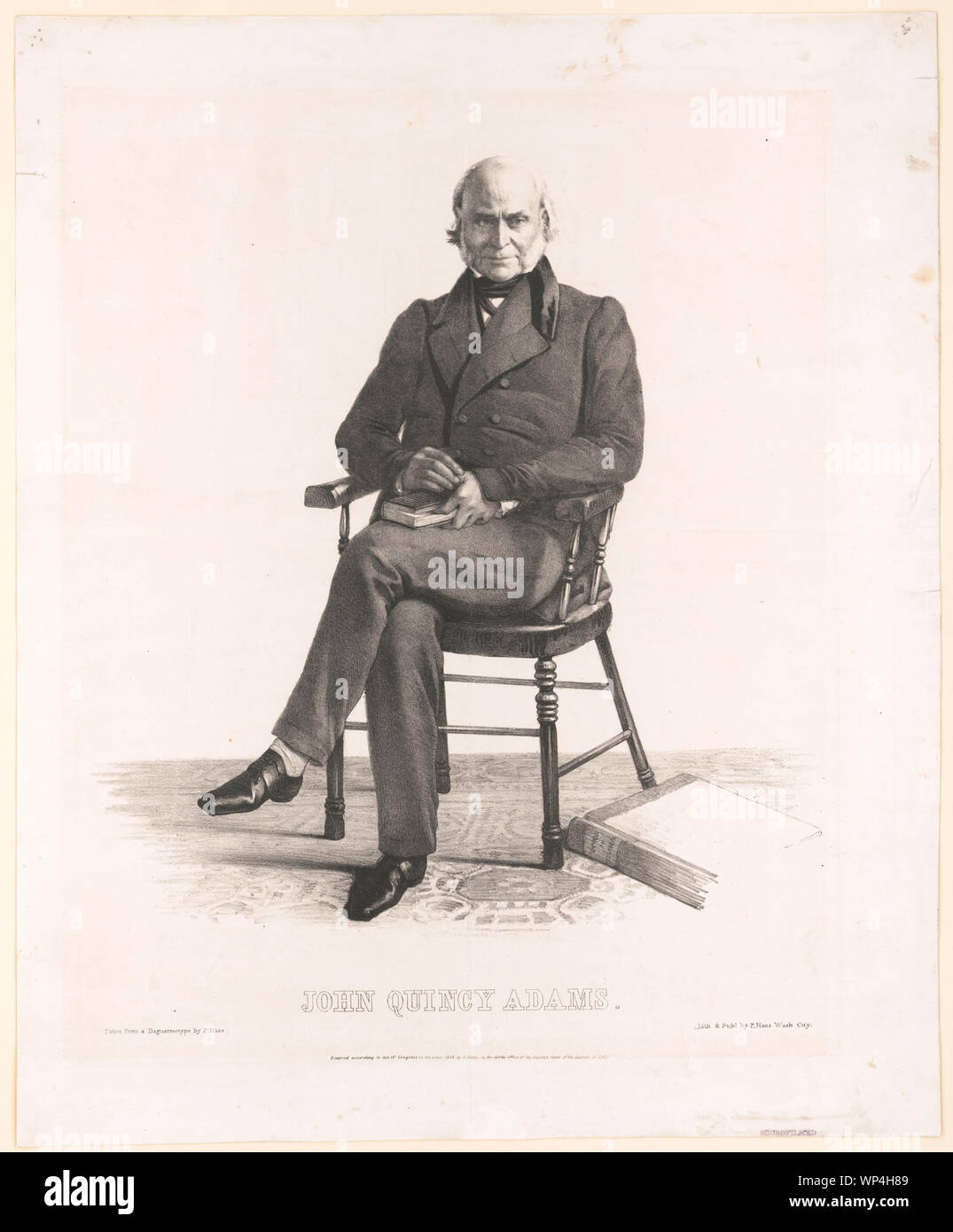 John Quincy Adams/aus einer daguerreotypie von S. Haas, Lith. & Publ. durch S. Haas Washington Stadt. Stockfoto