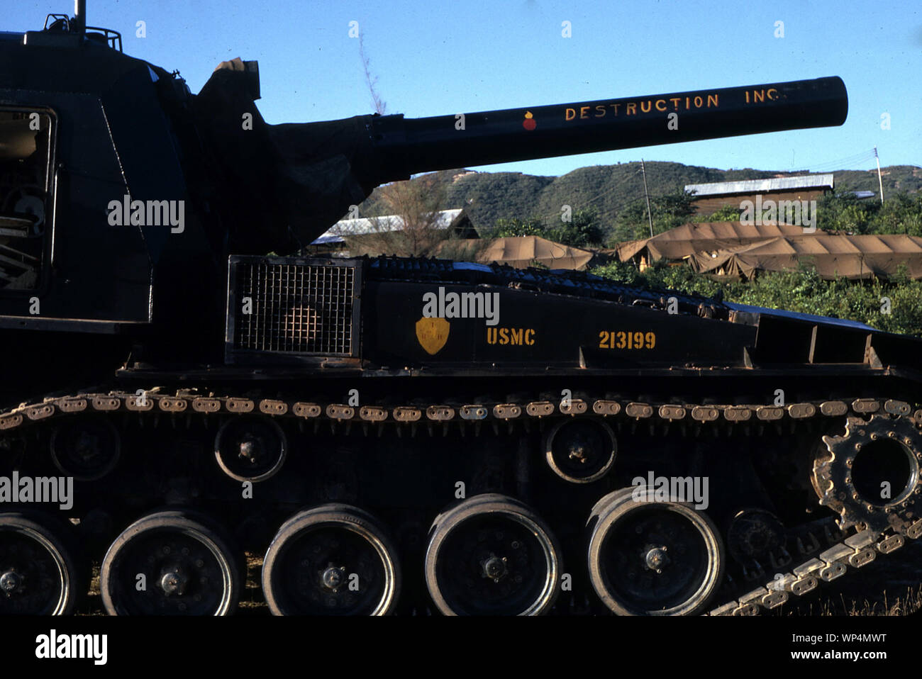 Vietnam-Krieg/Vietnam Krieg - USMC United States Marine Corps panzerhaubitze M55 203 mm/Self-Propelled Howitzer SPH M 55 8 Zoll Stockfoto