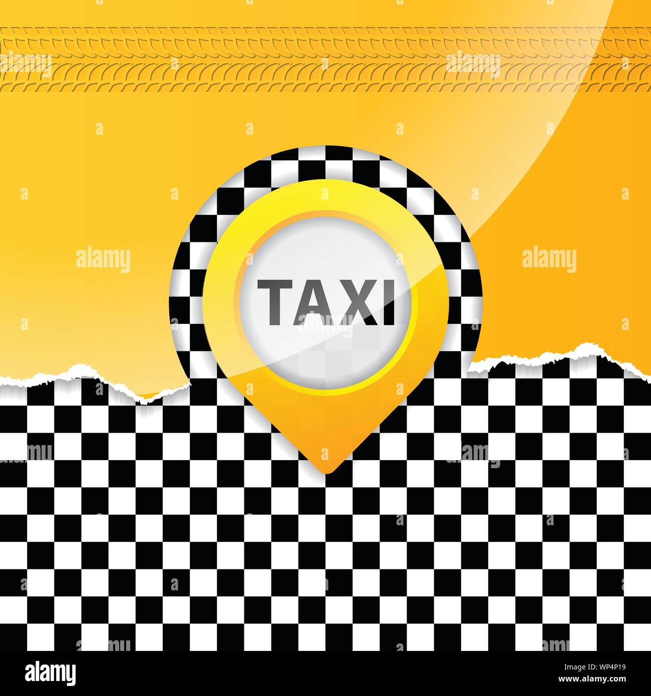Taxi Hintergrund mit zerrissenen Papiers Stock Vektor