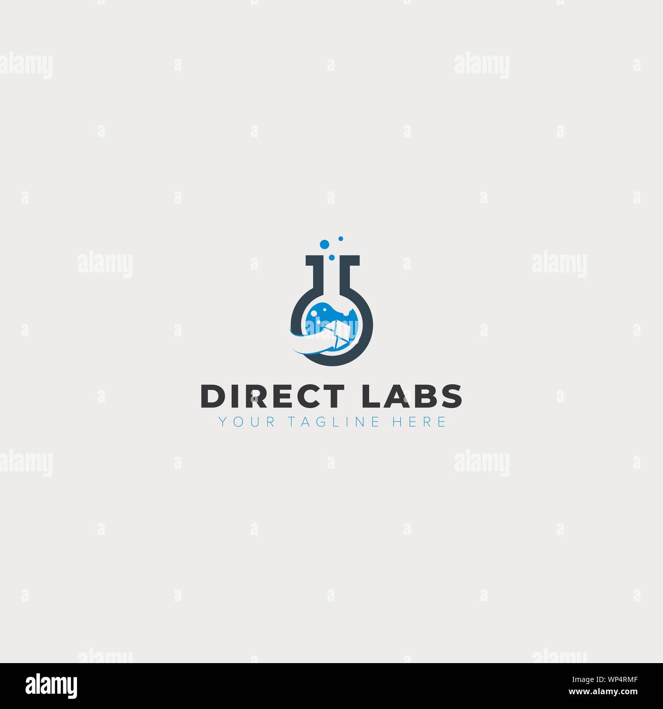 Direkte Labs Logo Designs mit Glas und e-mail Stock Vektor