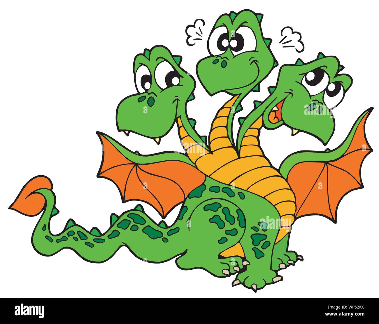 Cute dreiköpfige Drache Stock Vektor