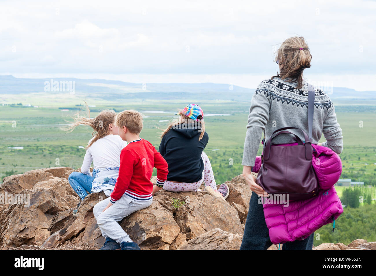 Geysir Geothermie hot spring, Sudhurland, Island Stockfoto