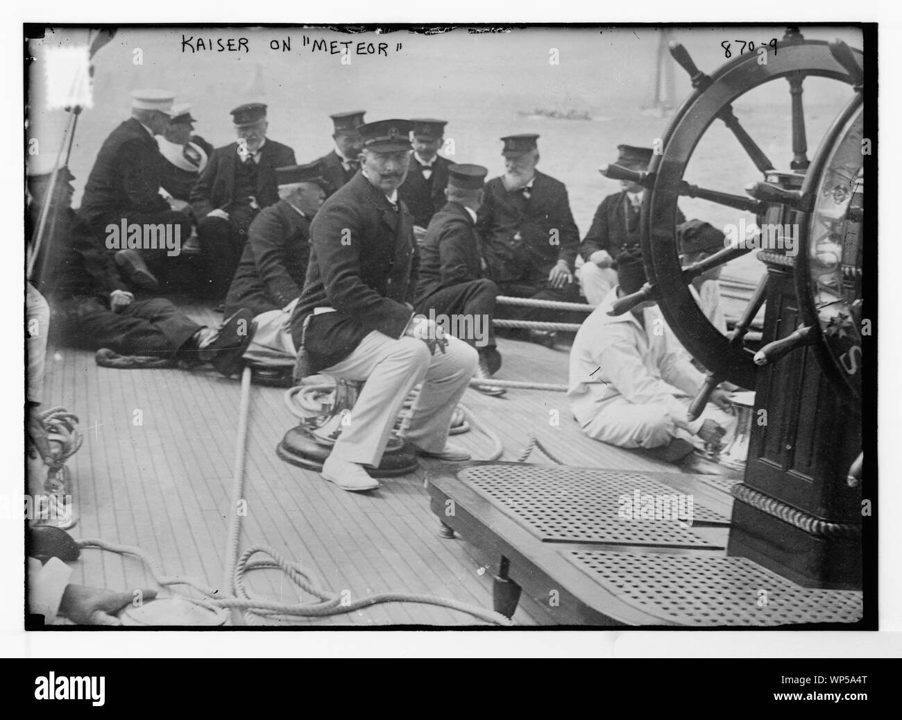 Kaiser am Schiff Meteor Stockfoto