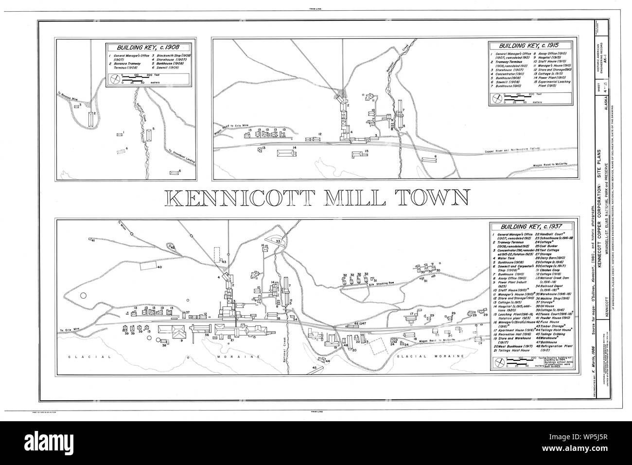Kennicott Mühle Stadt - Kennecott Copper Corporation, am Copper River und Northwestern Railroad, Kennicott, valdez-cordova Census Area, AK HAER AK, 20-MCAR, 1 (Blatt 4 von 15) Stockfoto