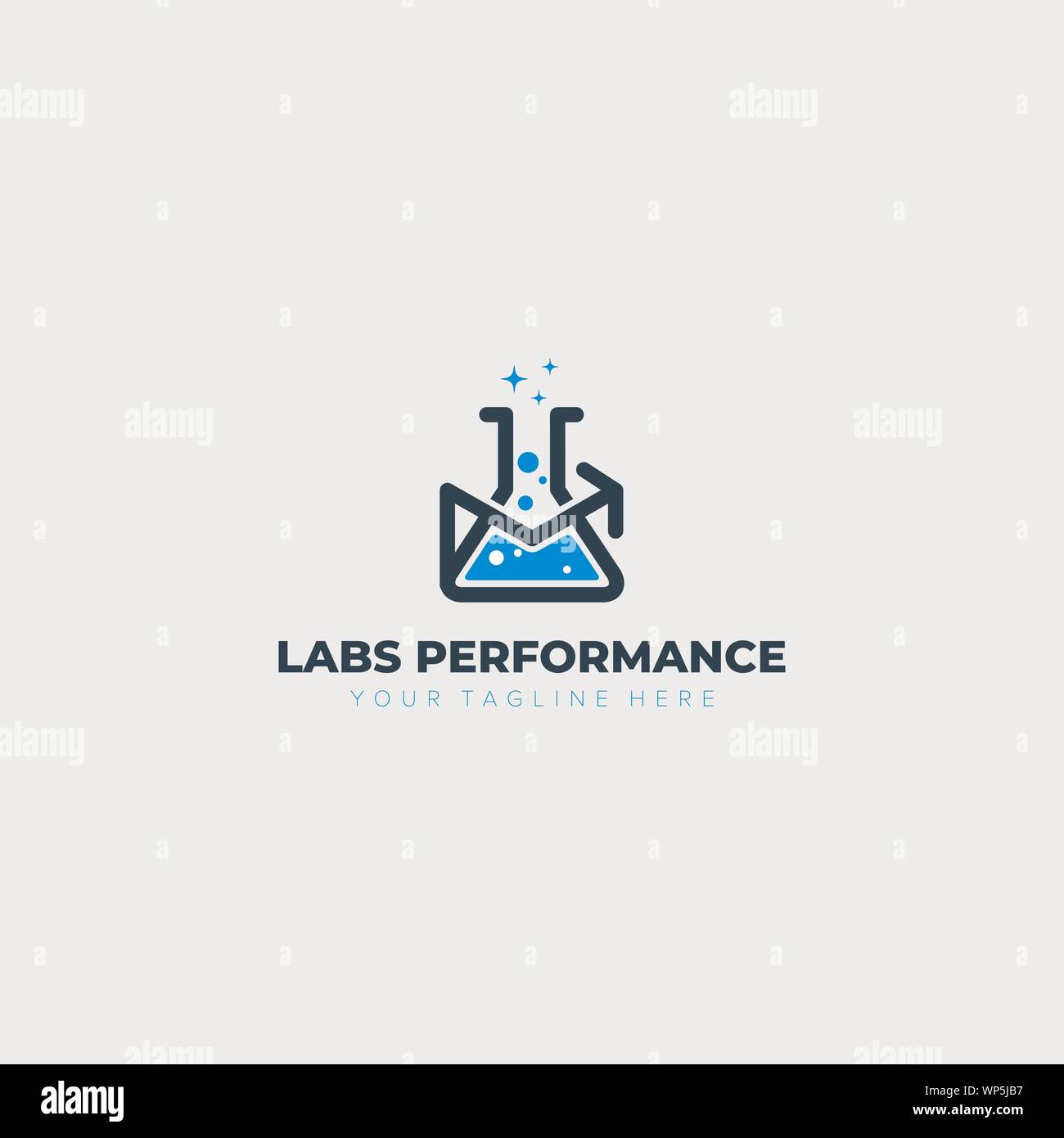 Labs performance financial Logo Designs mit Mail und Pfeil Stock Vektor