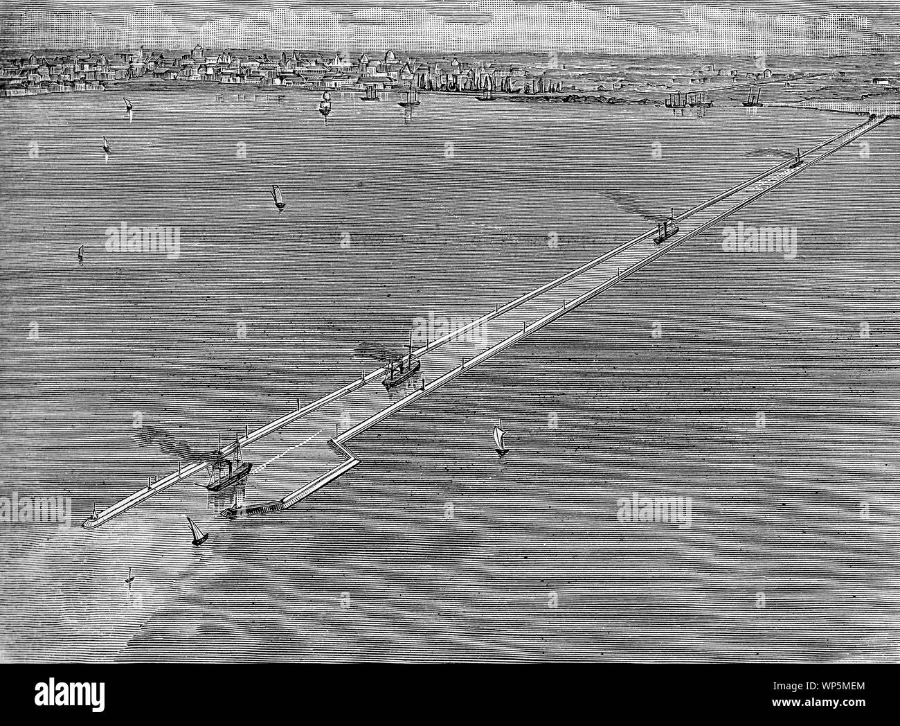 Hafen von Main St. Petersburg's Channel, gebaut und Baggerte den Transit zum Hafen zu schweren Schiffe zu ermöglichen. Stockfoto
