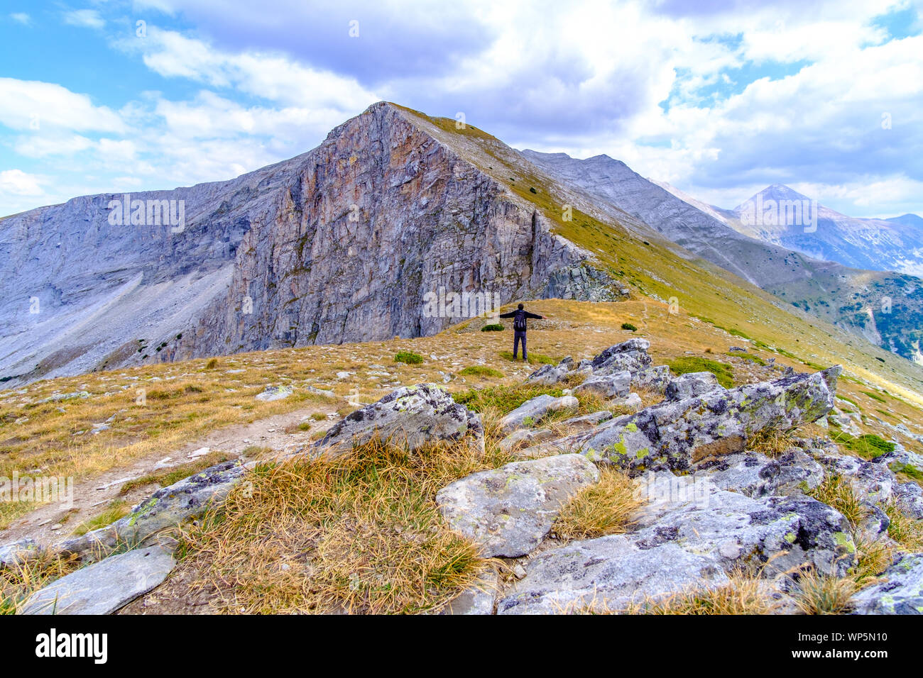 Blick über einige der höchsten Gipfel des Piringebirges, Bulgarien Stockfoto