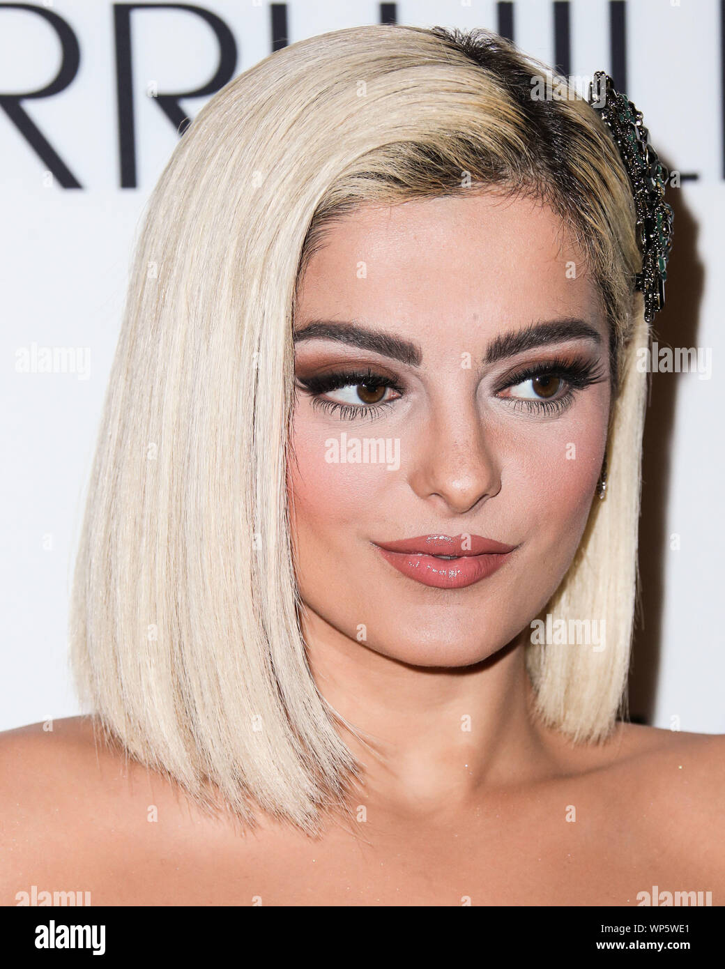 MANHATTAN, NEW YORK CITY, NEW YORK, USA - SEPTEMBER 06: Sänger Bebe Rexha kommt an der Sherri Hill NYFW Frühjahr 2020 Runway Show im Cipriani 42nd Street am September 6, 2019 in Manhattan, New York City, New York, United States. (Foto von Xavier Collin/Image Press Agency) Stockfoto
