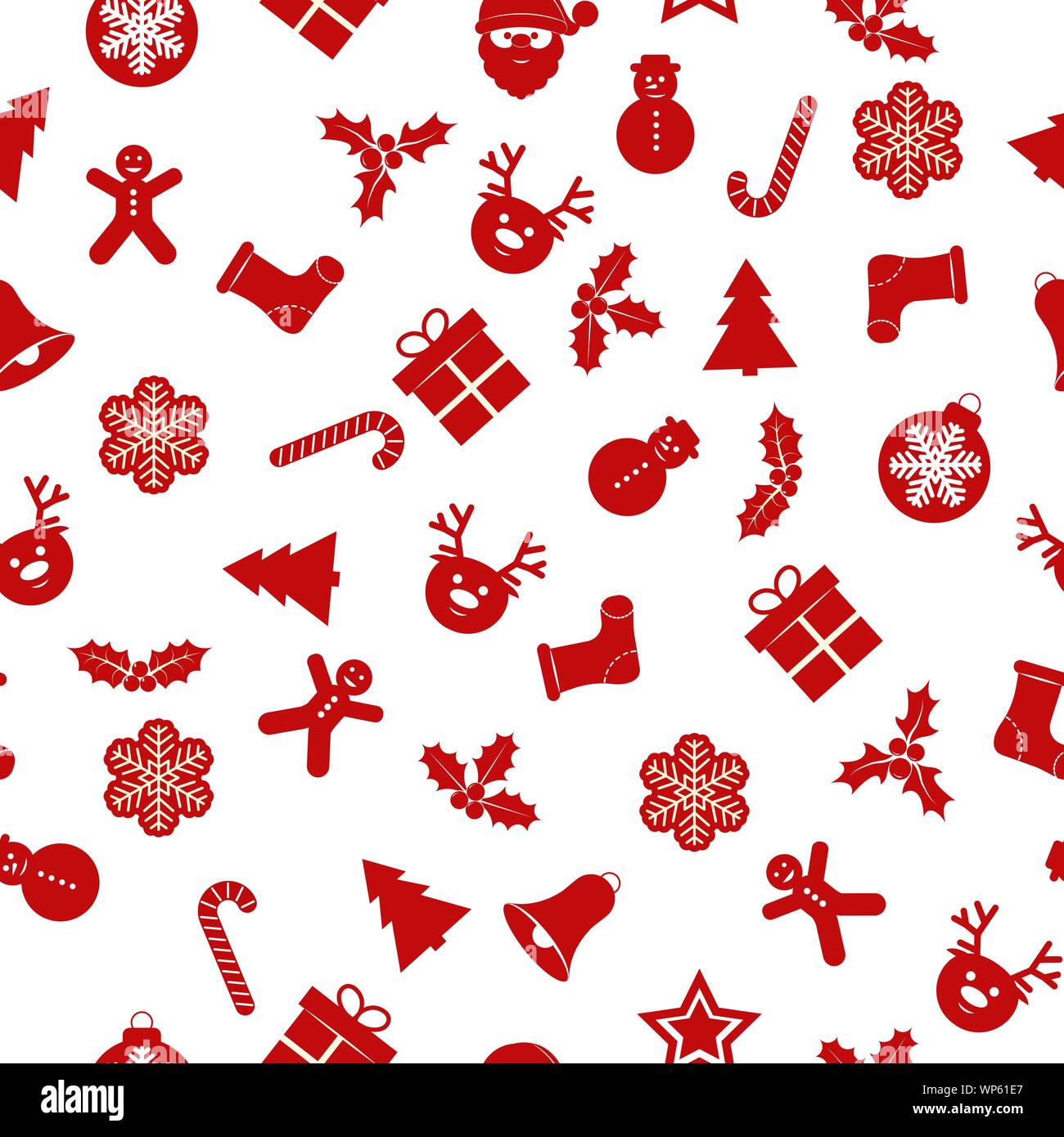Festliche neues Jahr nahtlose Hintergrund mit Weihnachtsschmuck. Für die Textil-, Verpackungs-, Papier Druck geeignet, einfache Hintergründe und Textur. Stock Vektor
