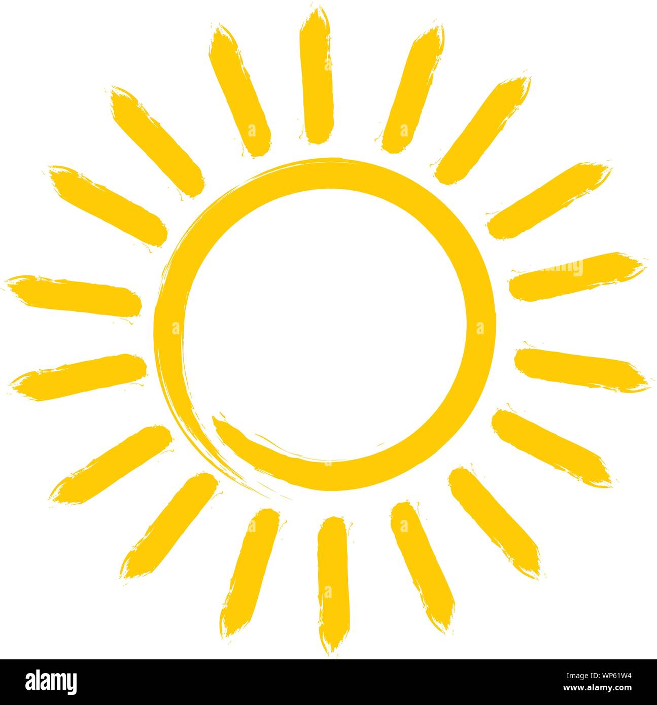 Leuchtend orange-gelbe Sonne symbols Vector Illustration Stock Vektor