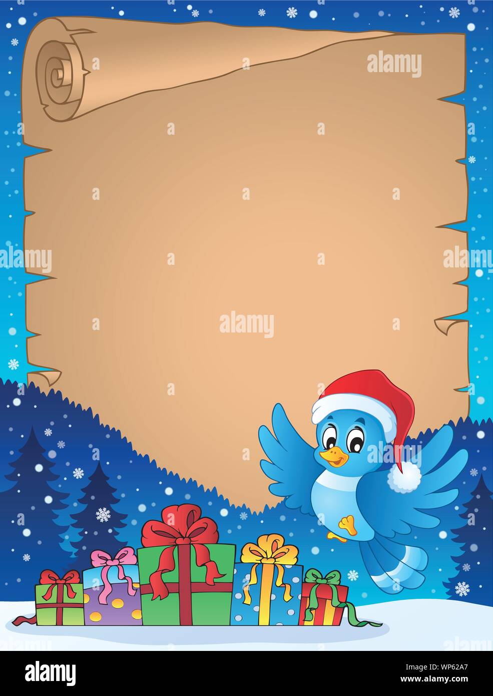 Weihnachten Thema Pergament 7. Stock Vektor