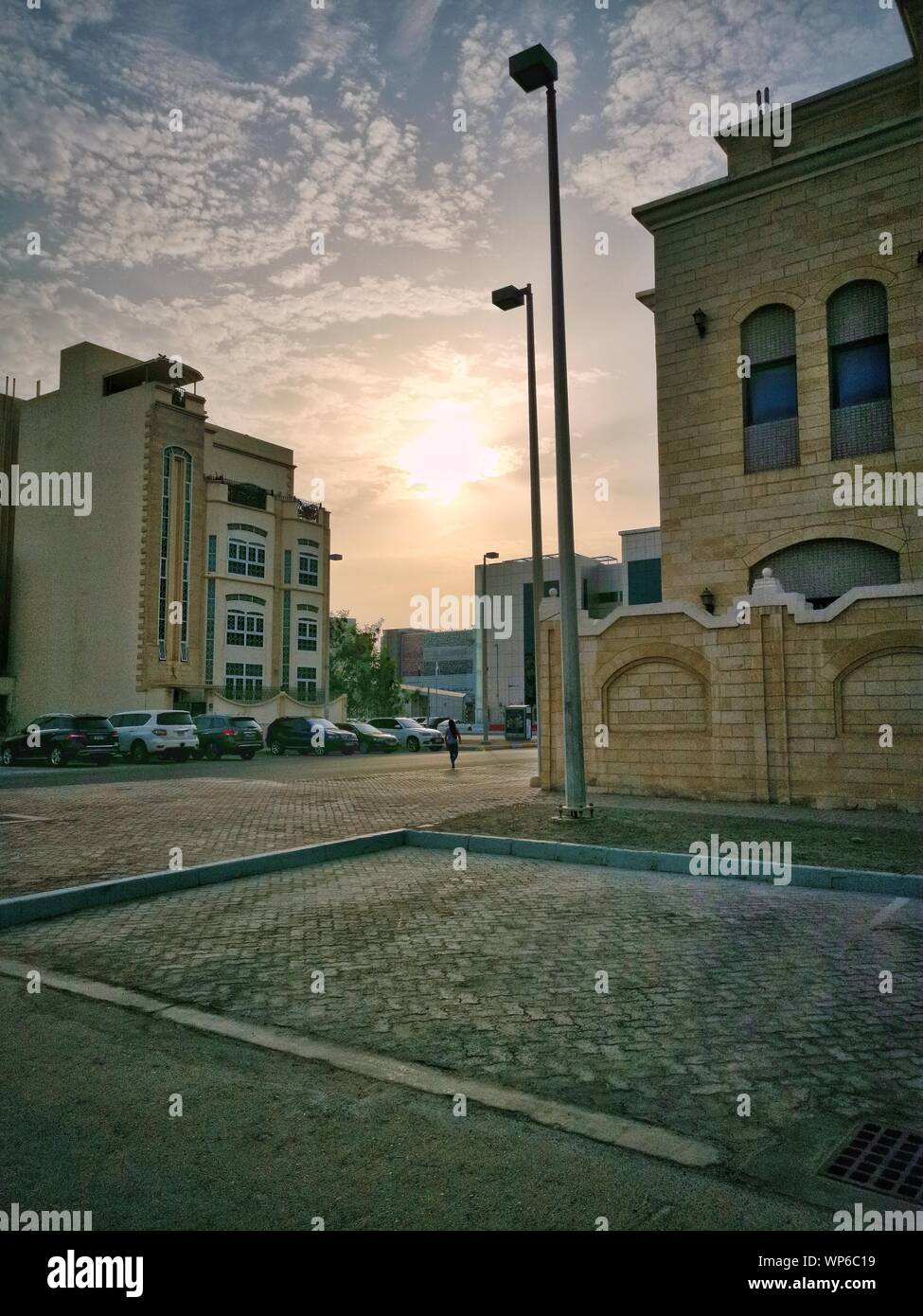 Sonnenuntergang kurz Wohnbau Villa Stockfoto