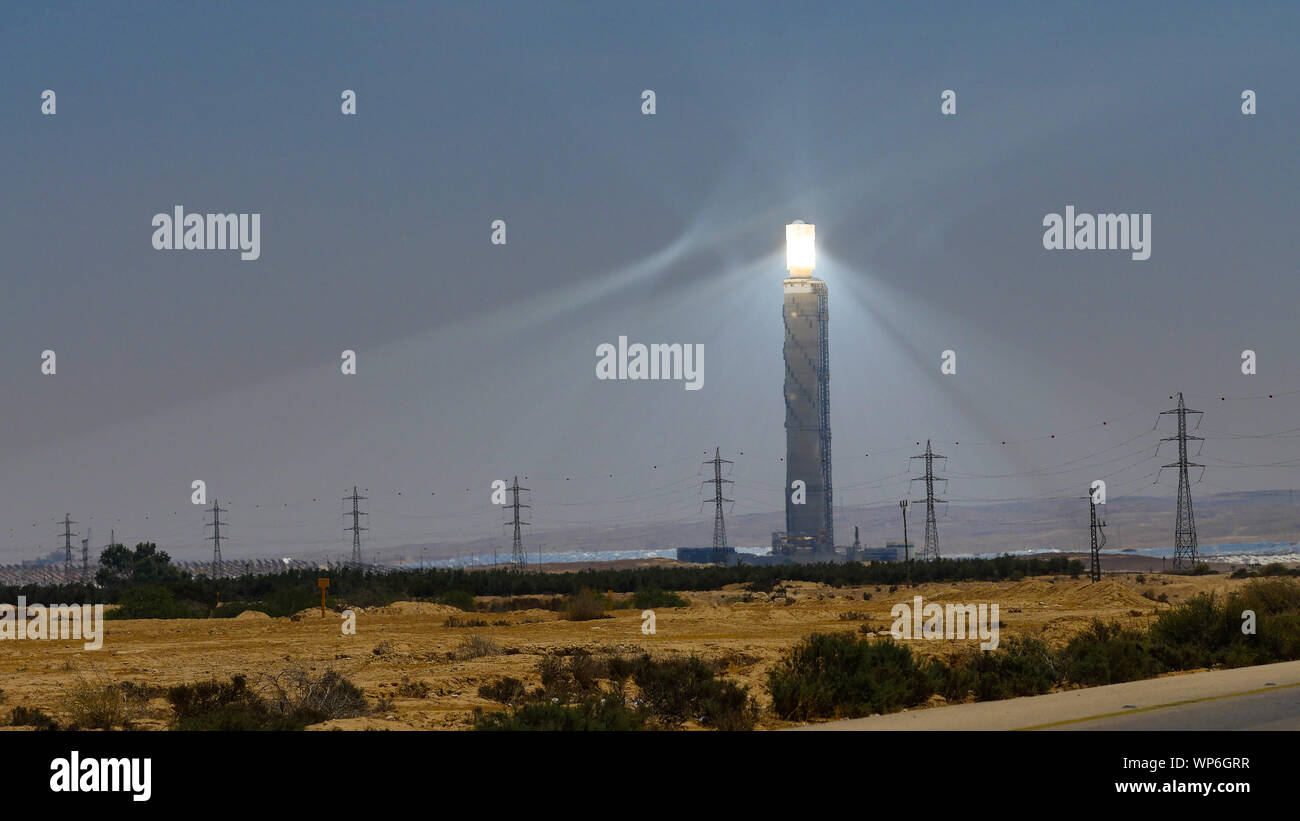 Israel Wüste Negev große Solarkraftwerk Stockfoto