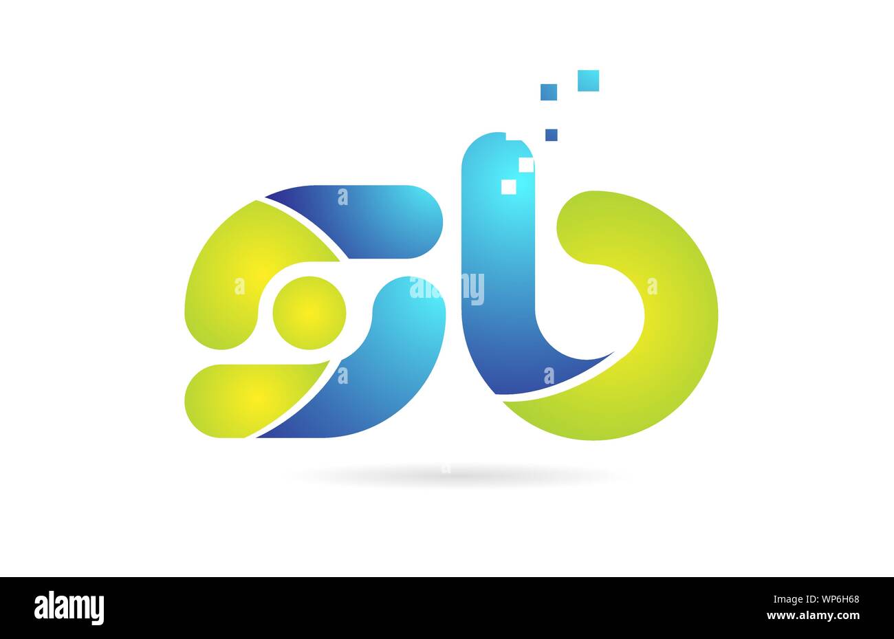 Sb s b blau grün Alphabet Kombination schreiben Logo Design geeignet für ein Unternehmen oder ein Geschäft Stock Vektor