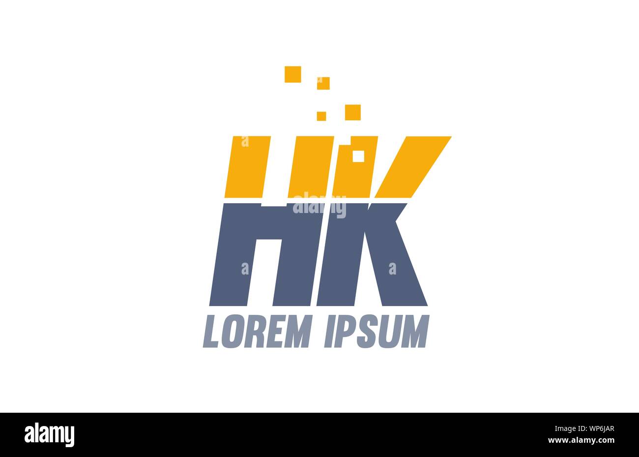 Gelb Blau HK H K Buchstaben logo Icon Design geeignet für ein Unternehmen oder ein Geschäft Stock Vektor