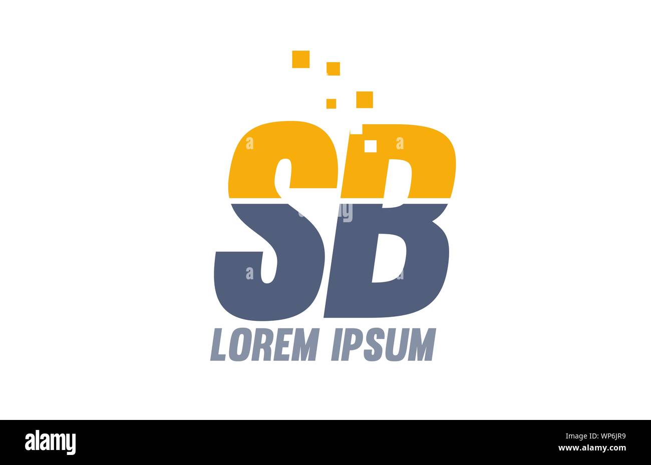 Gelb Blau SB S B Buchstaben logo Icon Design geeignet für ein Unternehmen oder ein Geschäft Stock Vektor