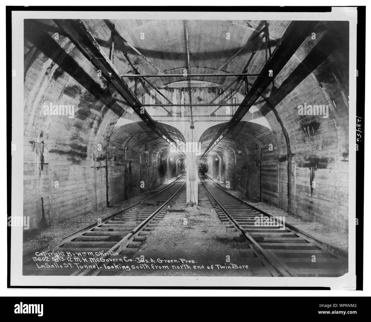 LaSalle St. Tunnel - Blick nach Süden vom nördlichen Ende des Twin Bore Stockfoto