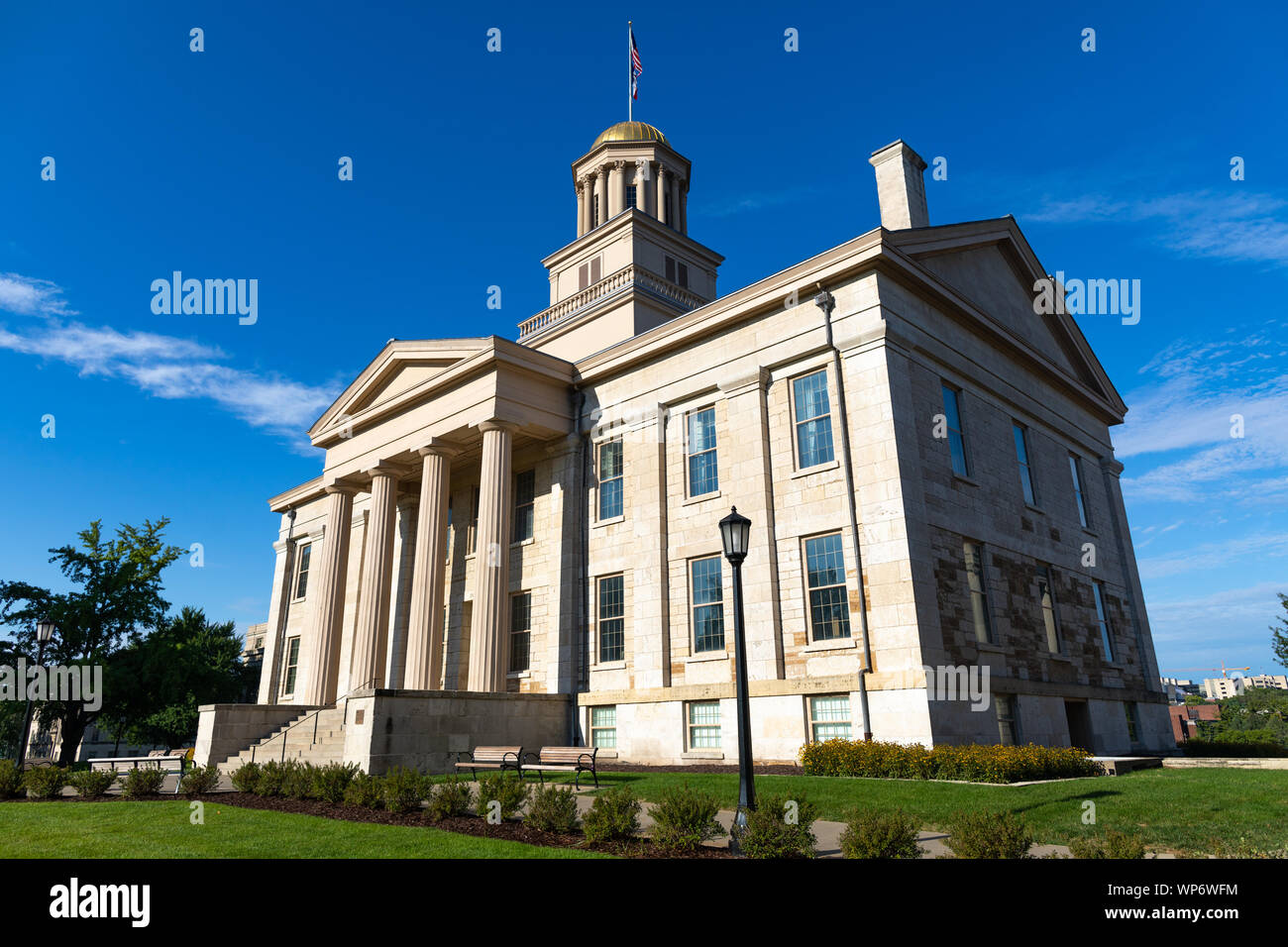 Die alte Iowa State Capitol, in der Iowa City, Vereinigte Staaten von Amerika, unter klaren Himmel Stockfoto