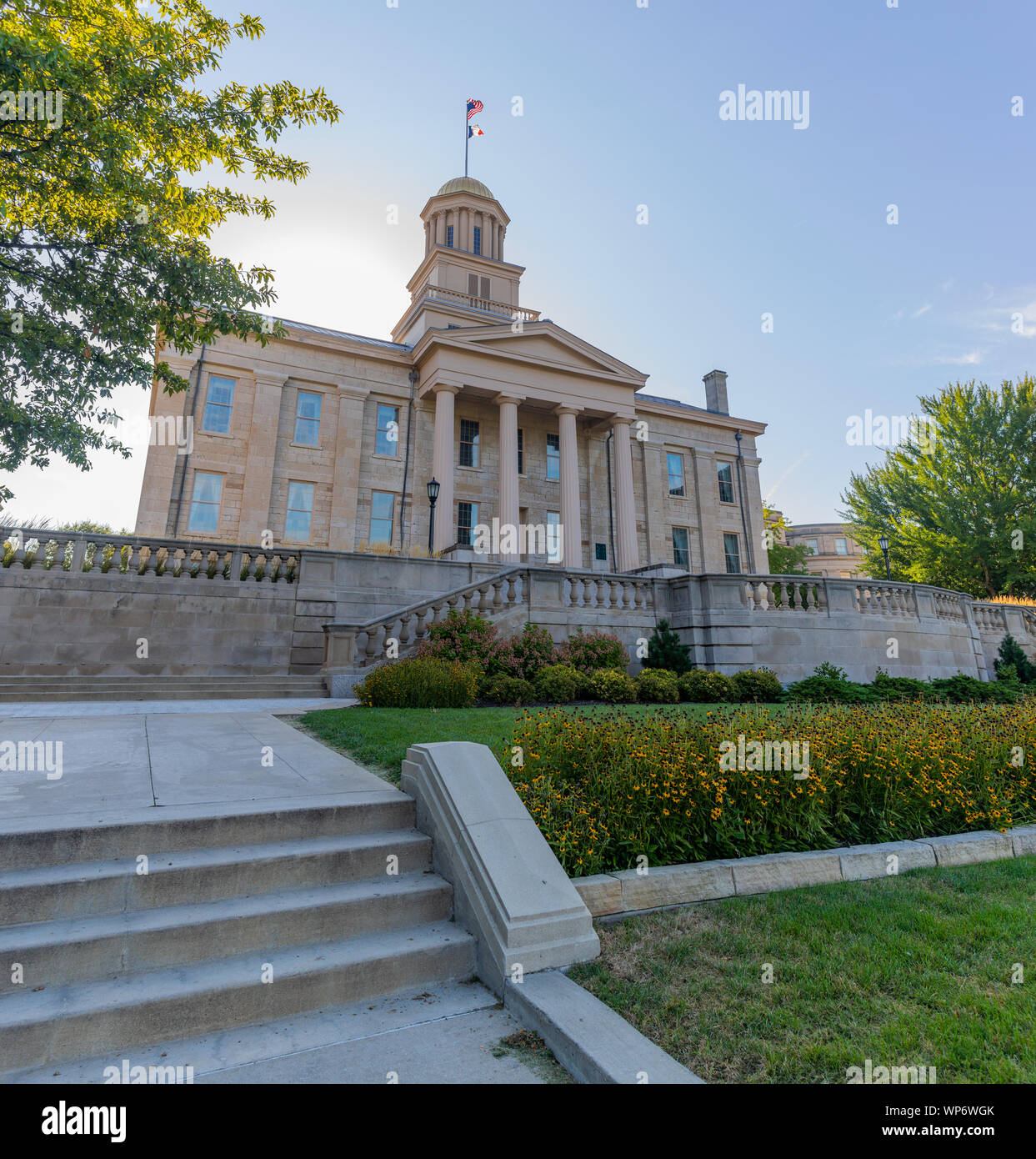 Die alte Iowa State Capitol, in der Iowa City, Vereinigte Staaten von Amerika, unter klaren Himmel Stockfoto