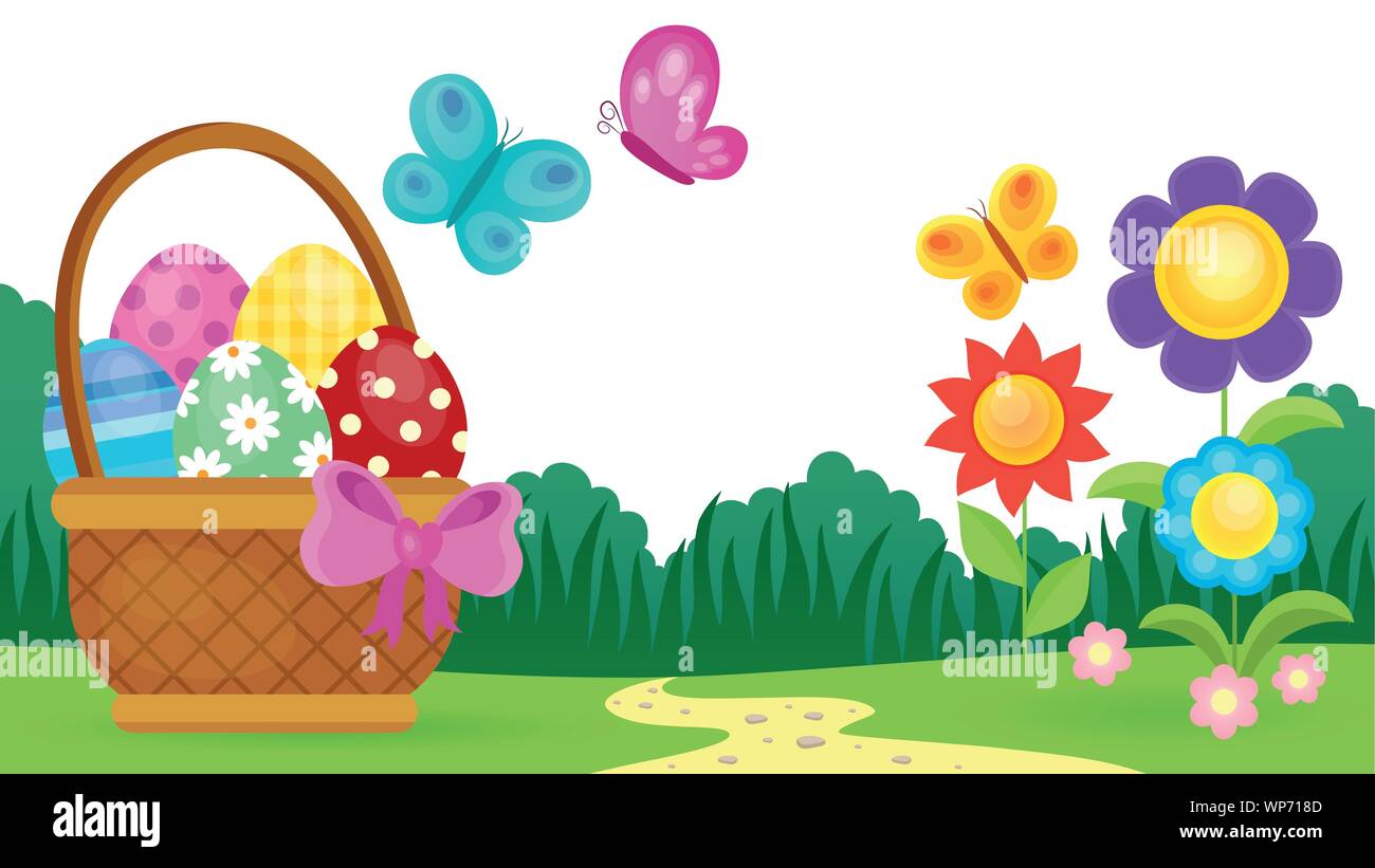 Ostereier thematische Bild 3 Stock Vektor