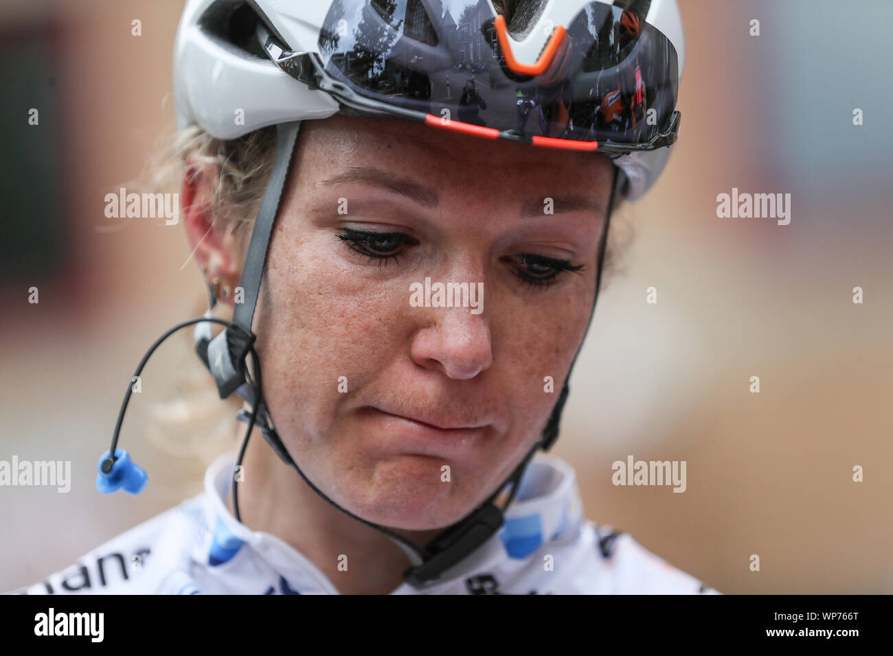 NIJVERDAL - 06-09-2019, Radfahren, Boels Damen Tour, Etappe 3, Amy Pieters van Boels Dolmans teleurgesteld na 5,2Km tweede Plaats in Etappe 3 Stockfoto